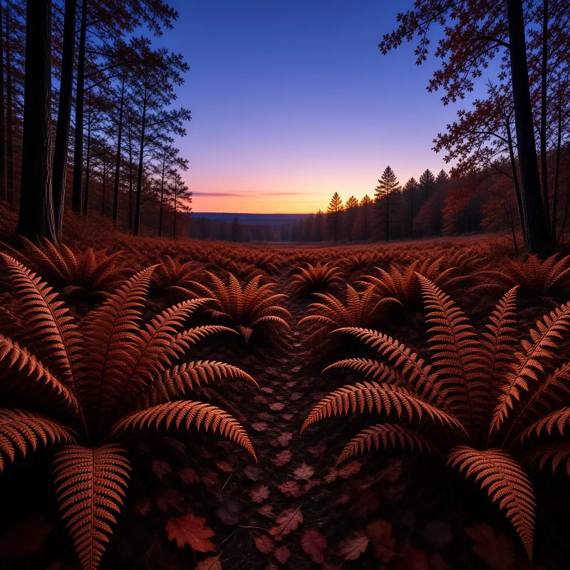 Glowing Ferns at Twilight