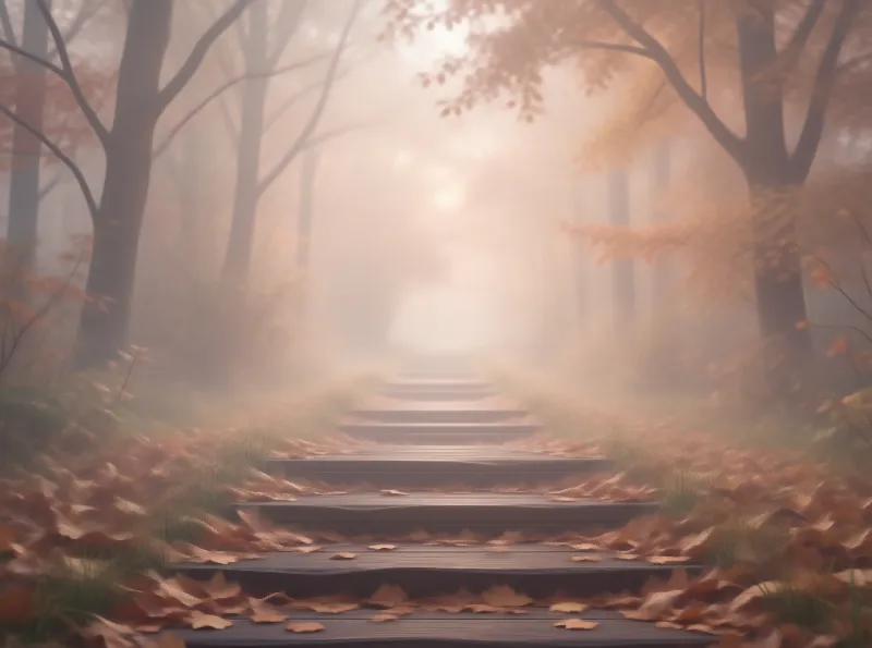 Misty Autumn Forest Steps
