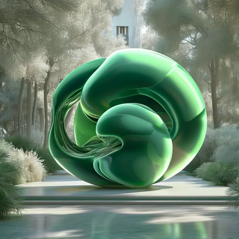 Green Abstract Sculpture