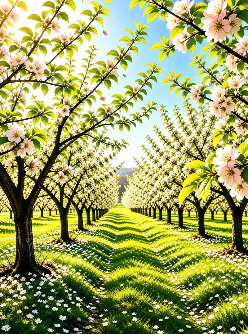 Blossoming Orchard Path