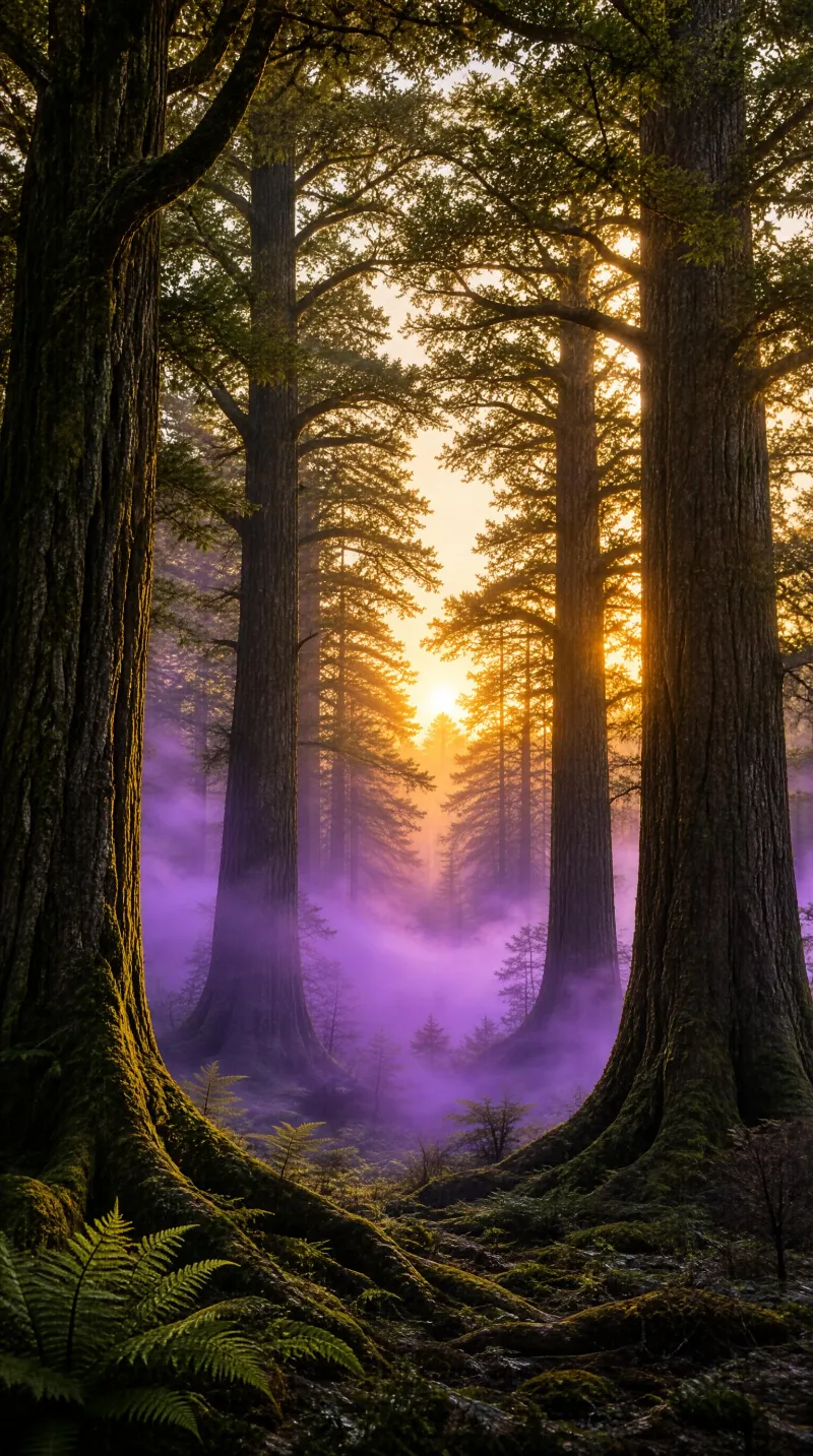Ethereal Forest at Sunrise