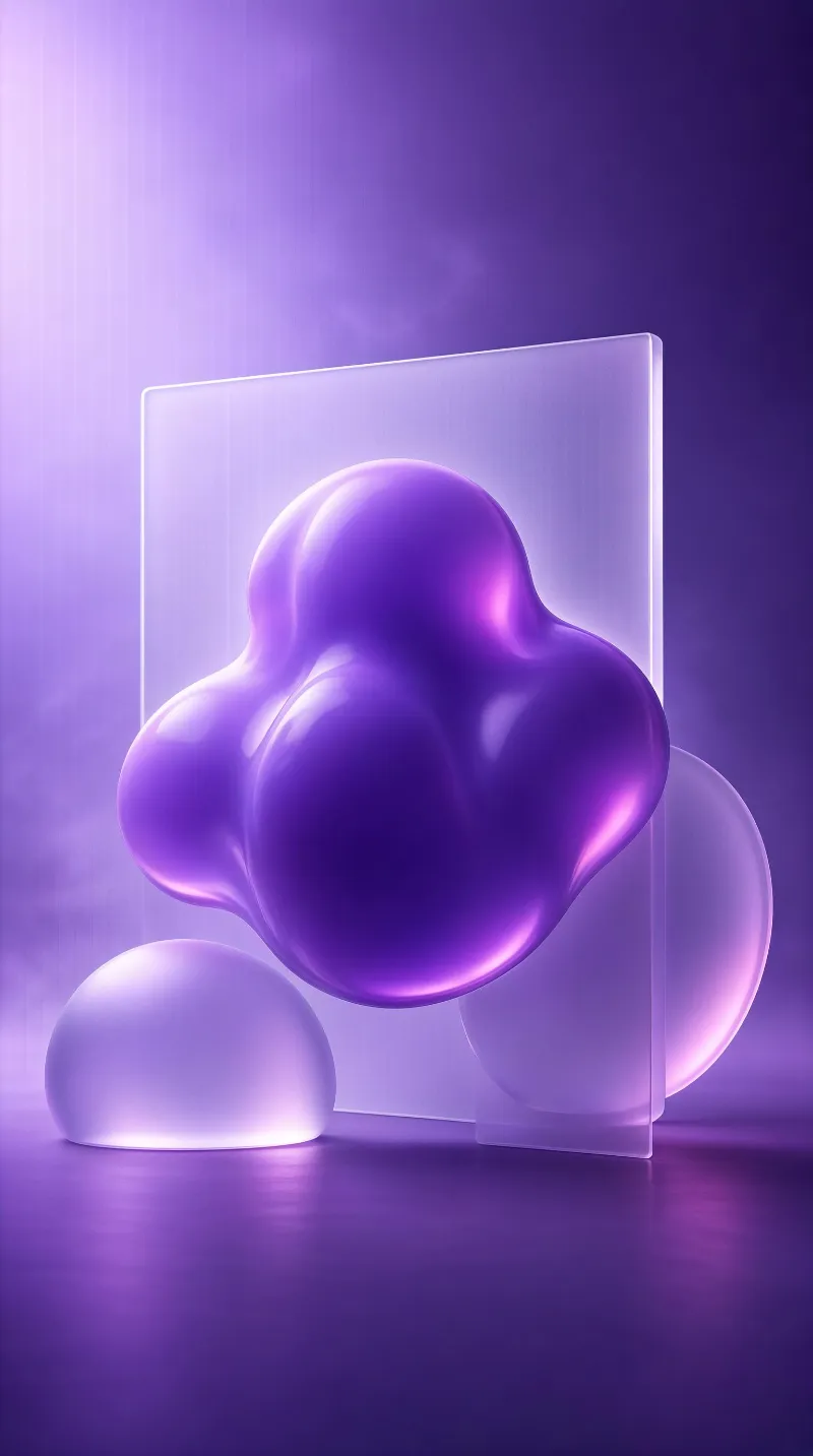 Purple Liquid Shape with Transparent Elements