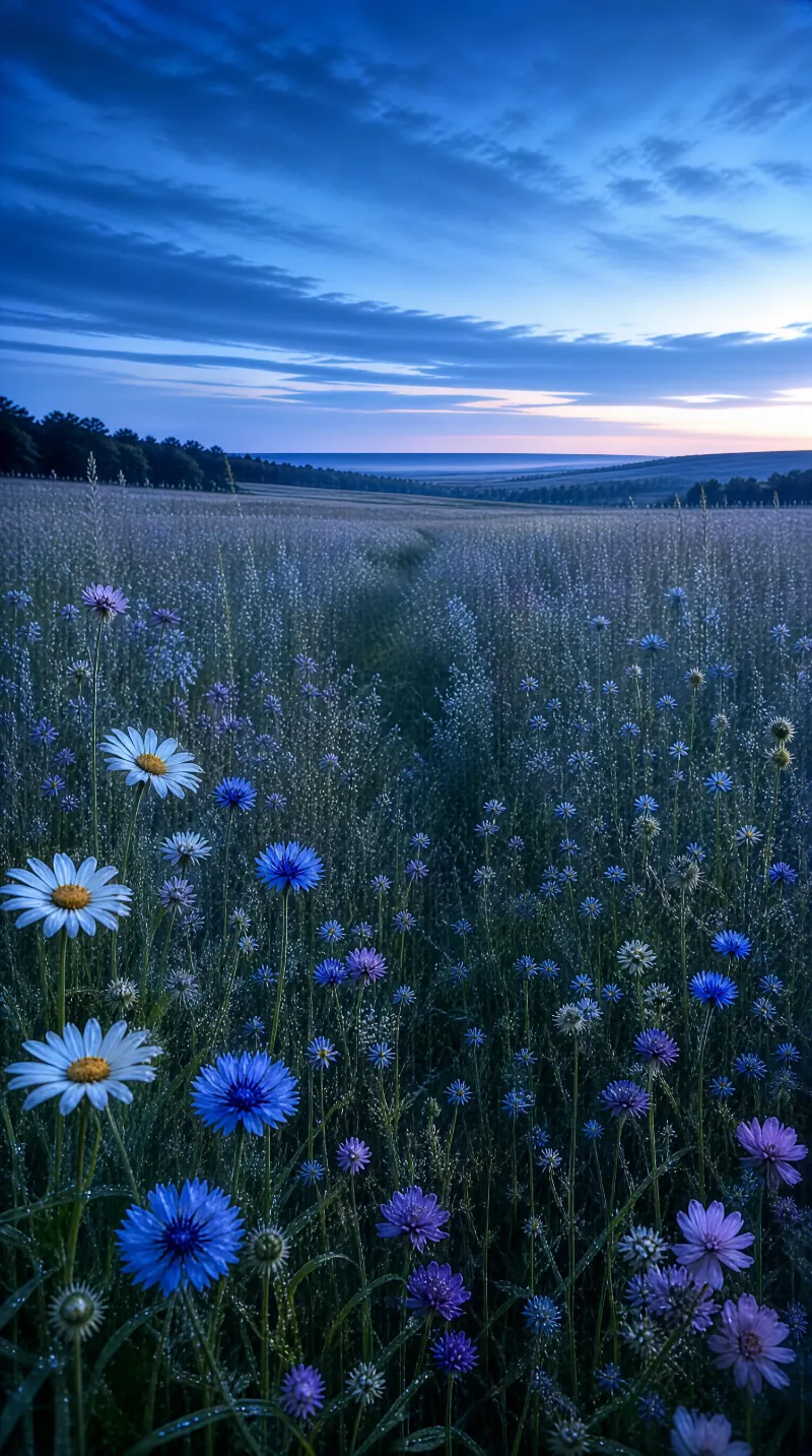 Twilight Wildflower Field