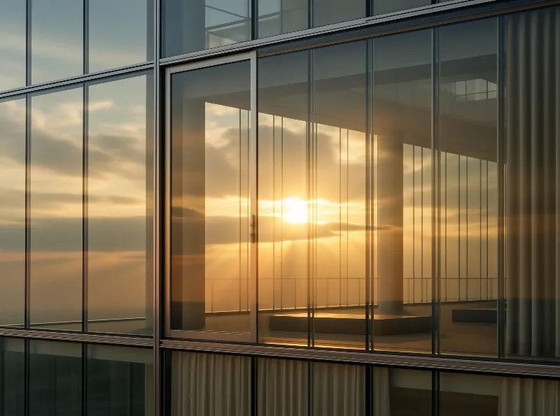 Golden Hour Glass Facade