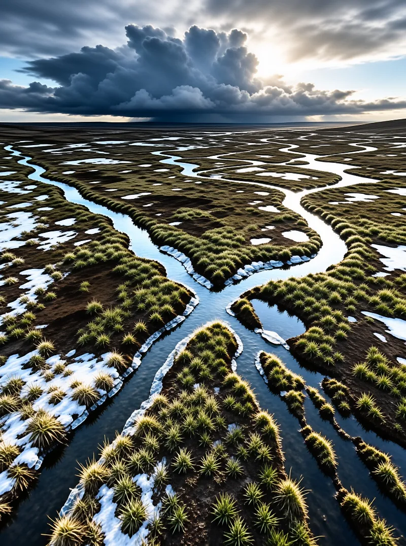 Meandering Waterways at Dusk