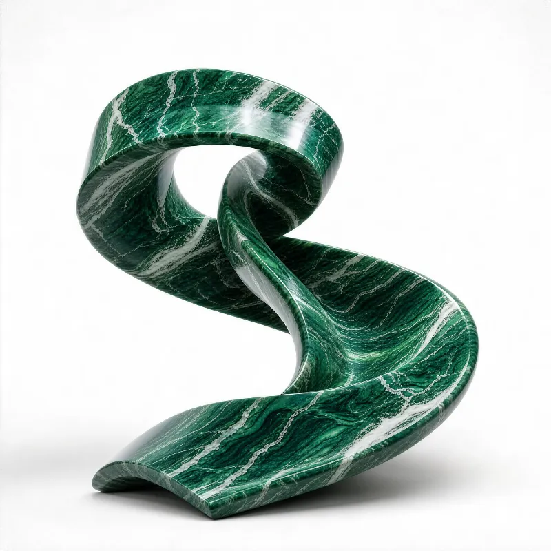 Green Marble Twist Sculpture