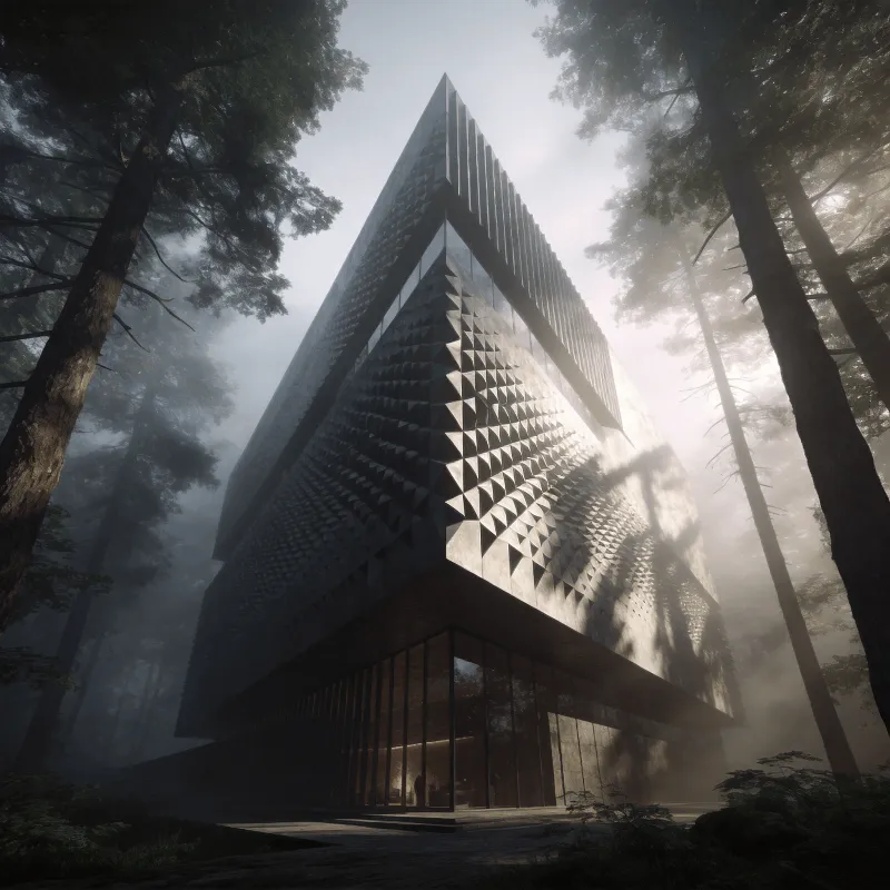 Museum with Parametric Facade — Misty Forest