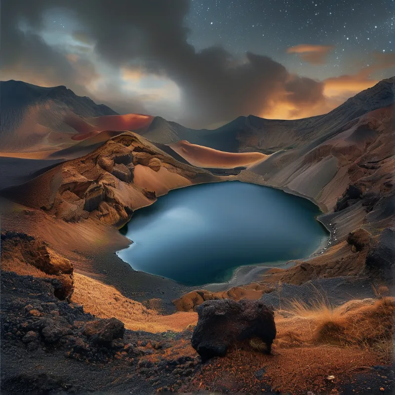 Starry Desert Lake Basin