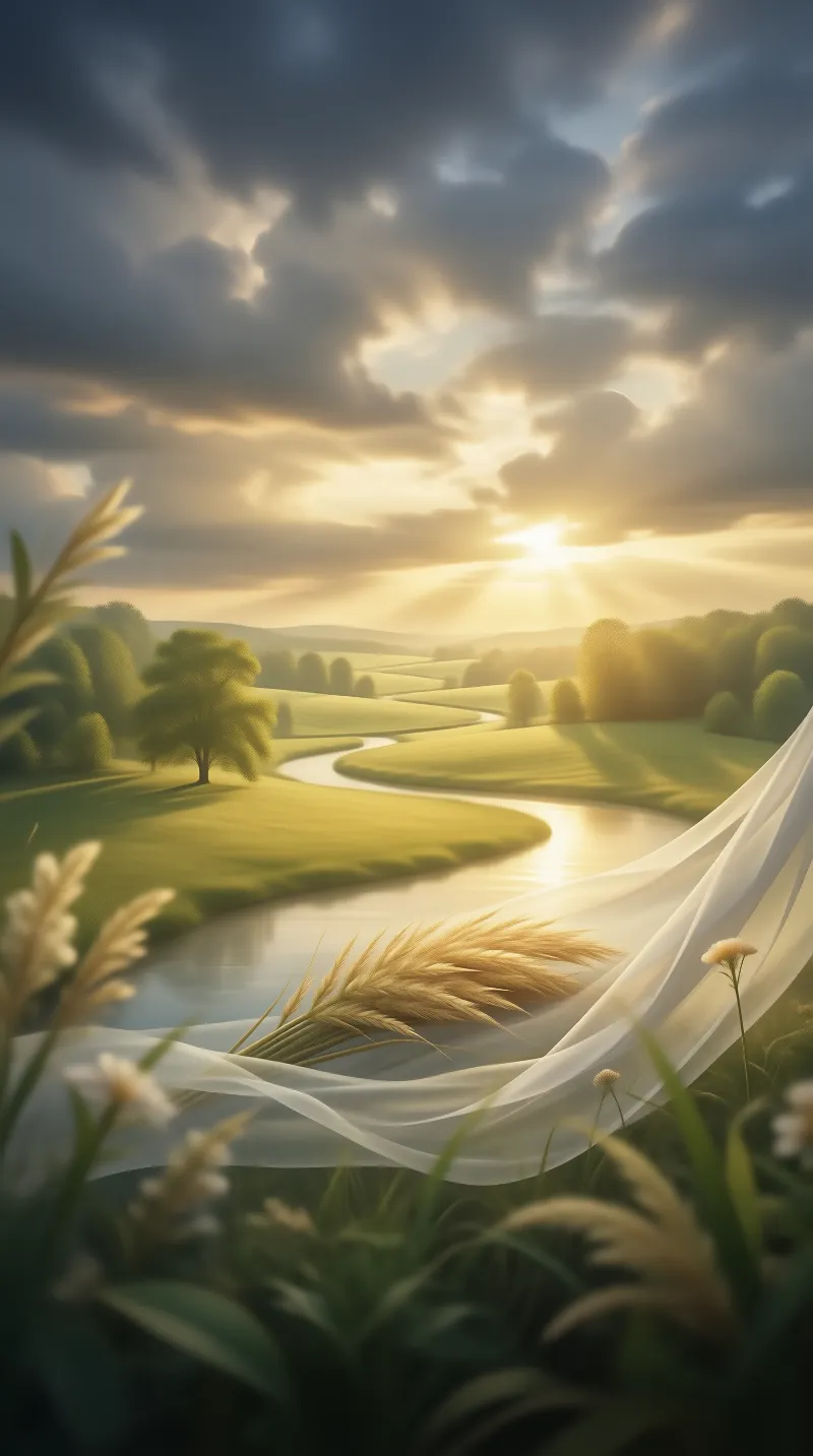 Sunlit River Landscape