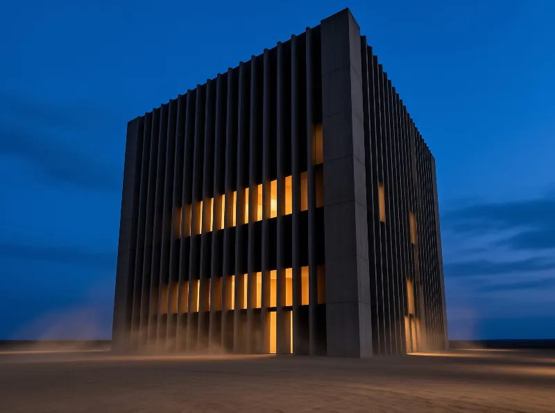 Modern Building at Night