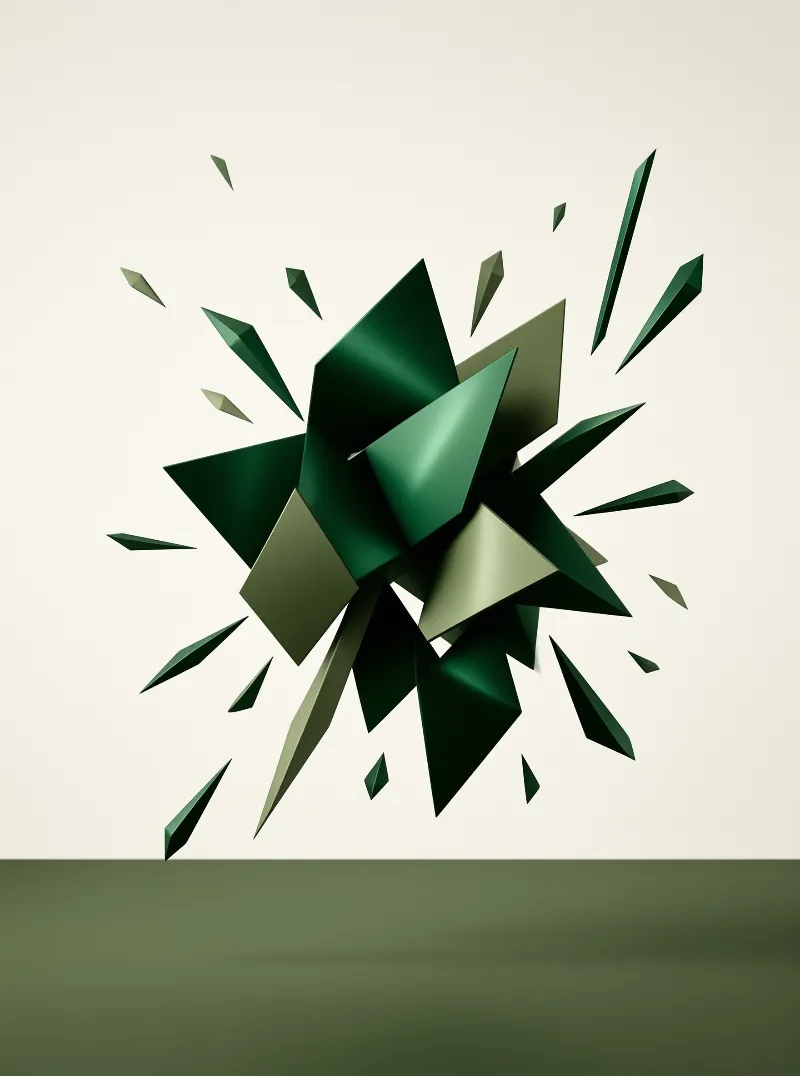 Abstract Green 3D Explosion