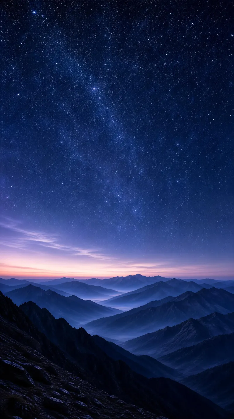 Starry Night Over Mountains
