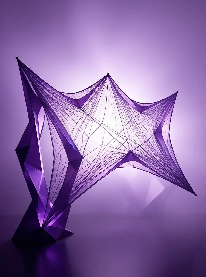 Violet Tensile Filament — Parametric Sculpture Study