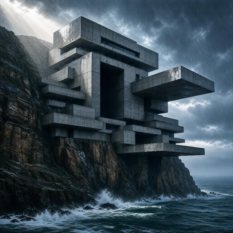 Brutalist Cliff House
