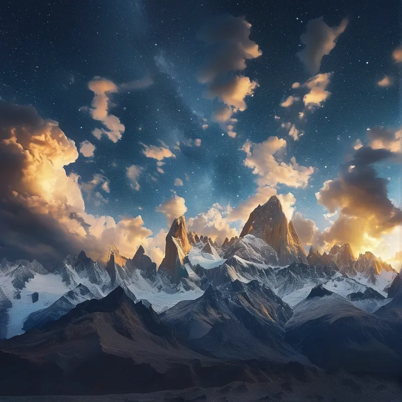 Starry Night Over Mountains