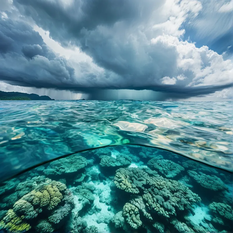 Stormy Sky and Coral Reef