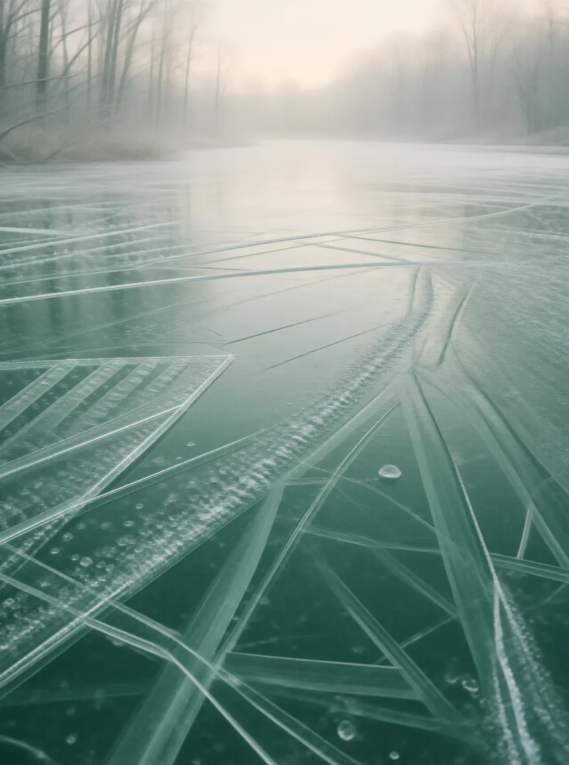 Frozen Lake Ice Patterns
