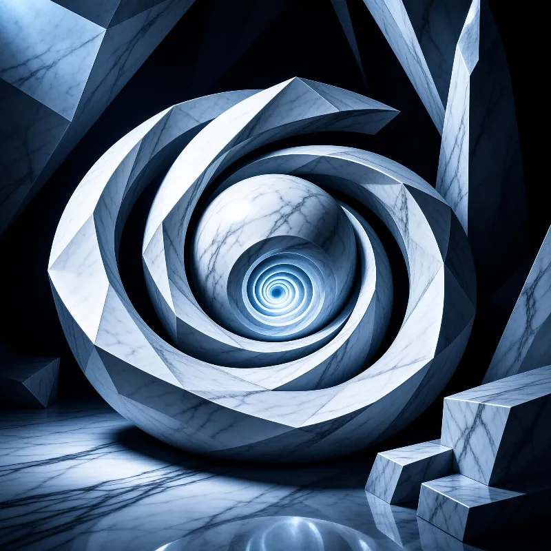 Surreal Blue Marble Spiral