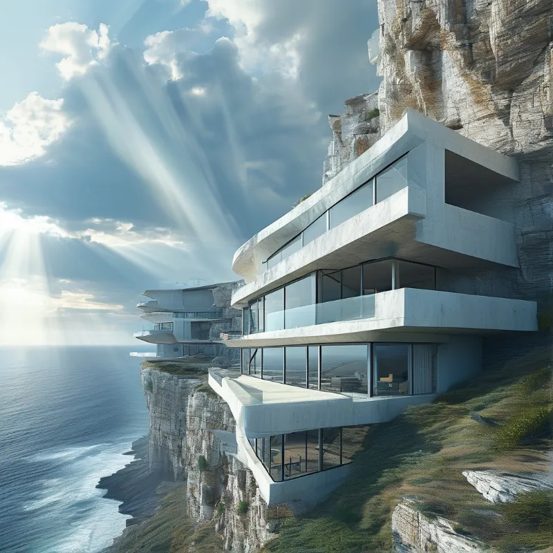 Futuristic Cliffside Villa