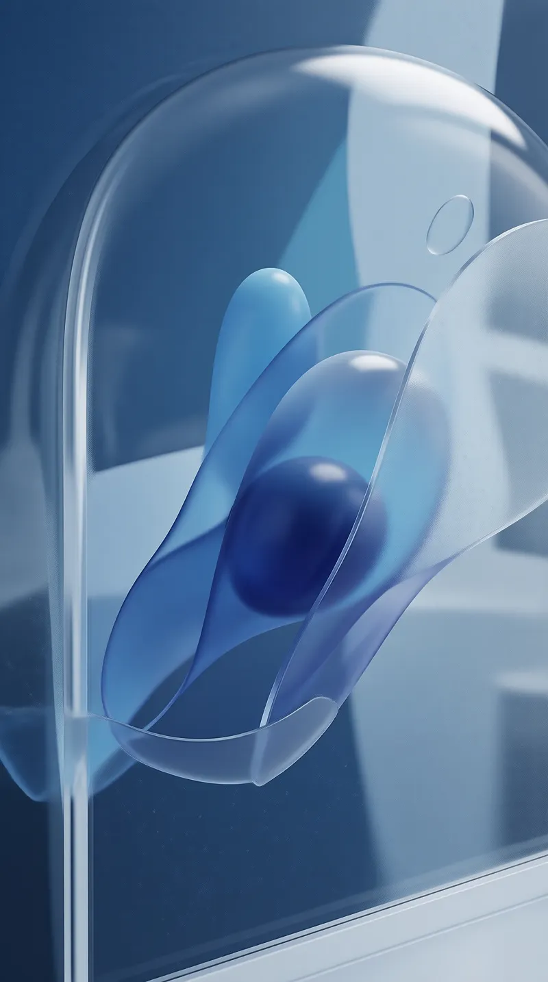 Abstract Blue Glass Forms