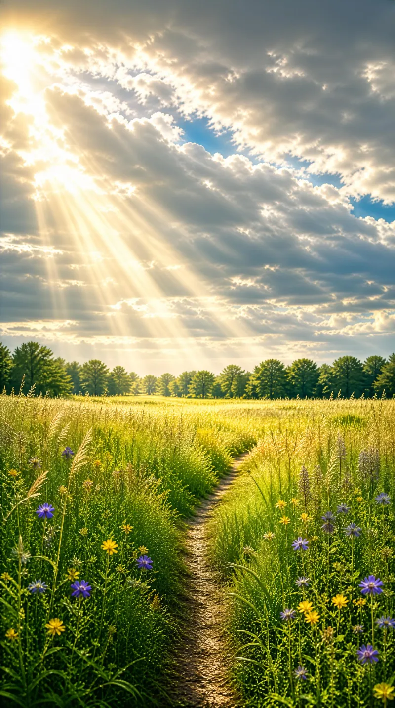 Sunlit Meadow Path