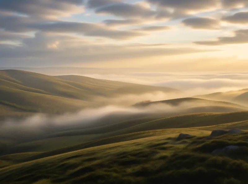 Misty Morning Hills