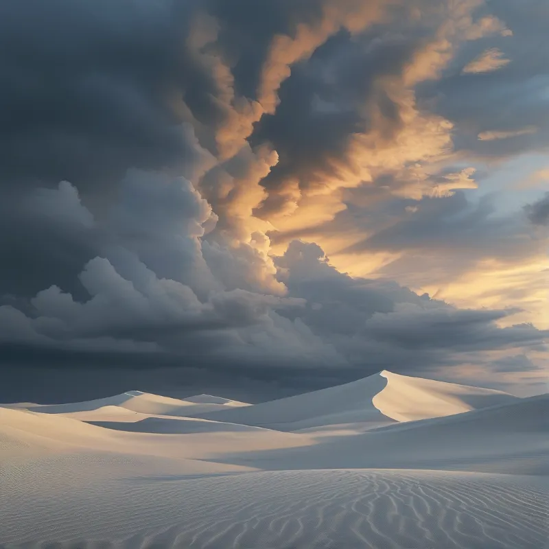 Desert Dunes Under Dramatic Sky