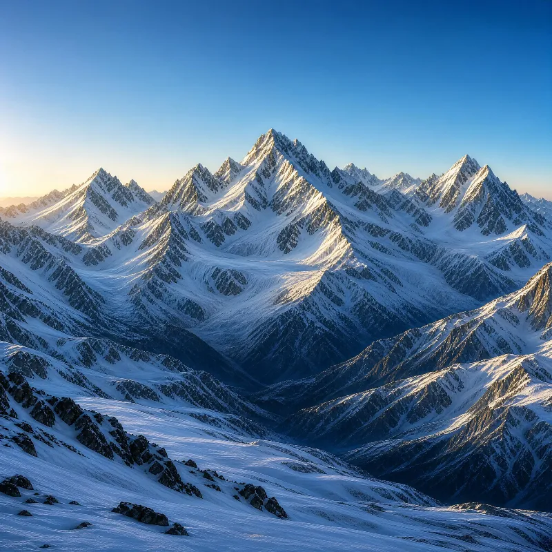 Majestic Snowy Mountain Range