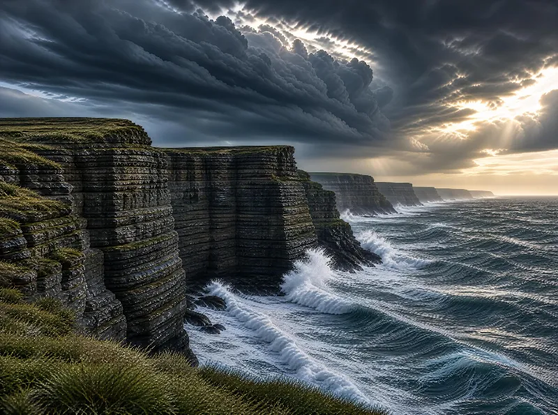 Storm Over Coastal Cliffs