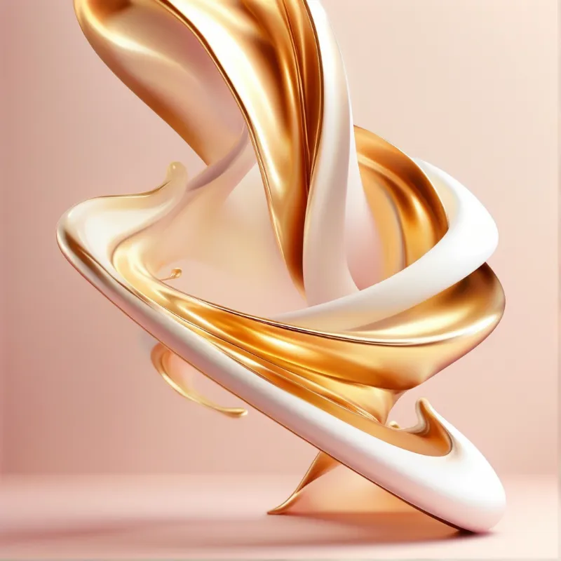 Abstract Golden Fluid Art