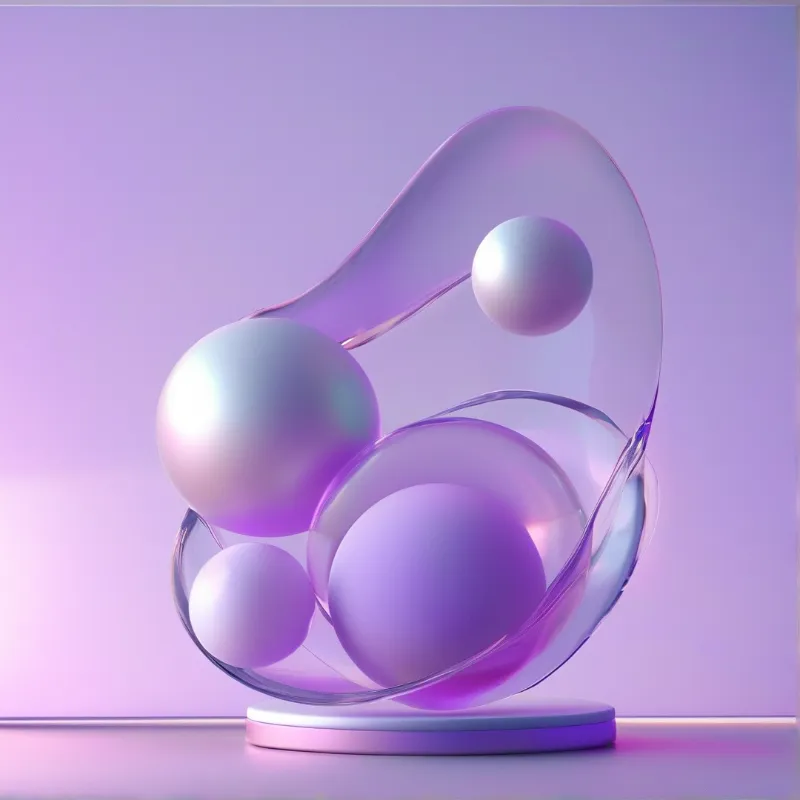 Abstract Purple 3D Sculpture