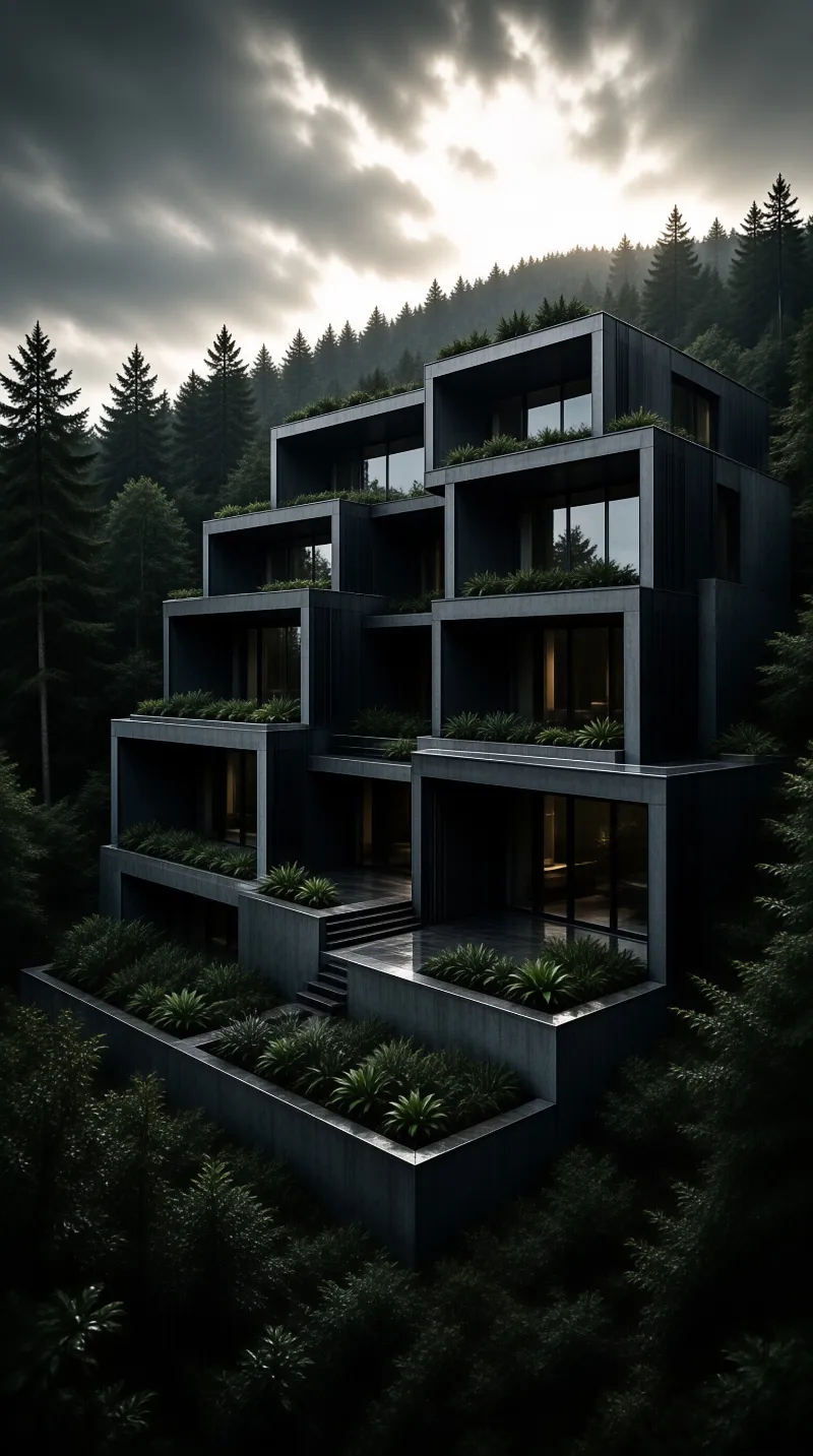Modern Villa in Dense Forest