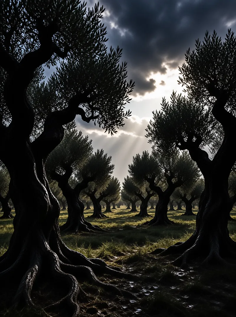 Ancient Olive Grove Path