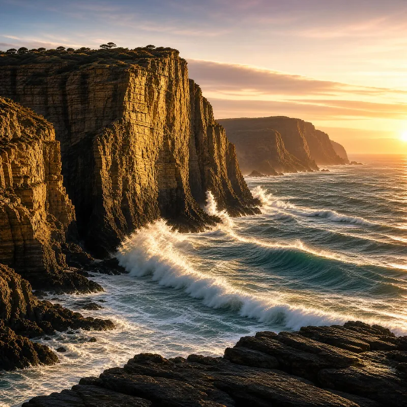 Sunset Coastal Cliffs