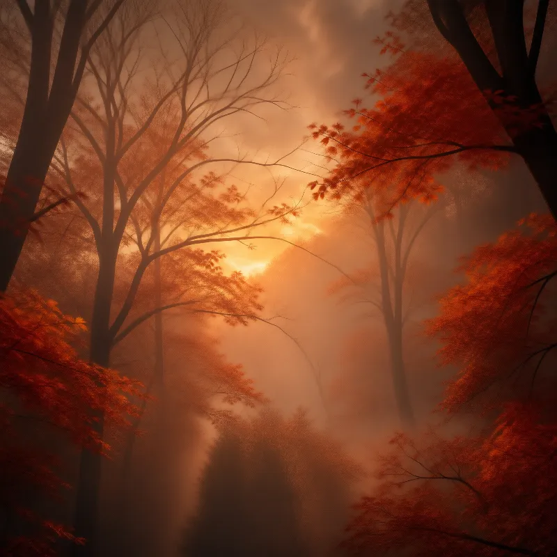 Misty Autumn Forest
