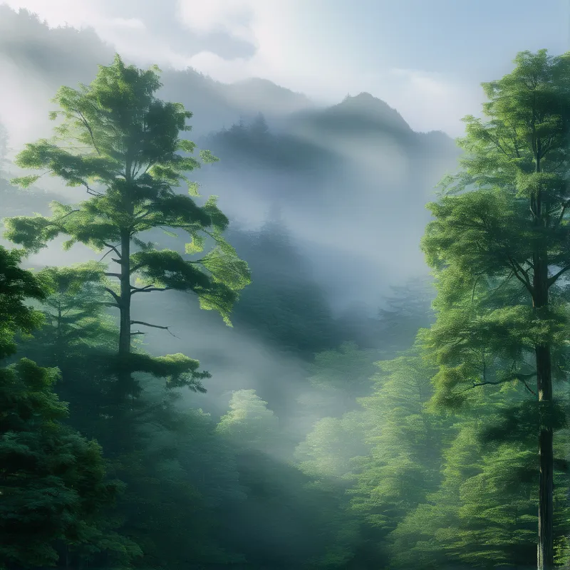 Misty Forest Landscape
