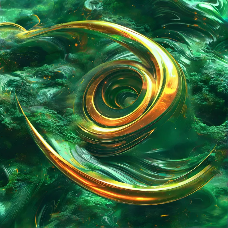 Emerald and Gold Spiral