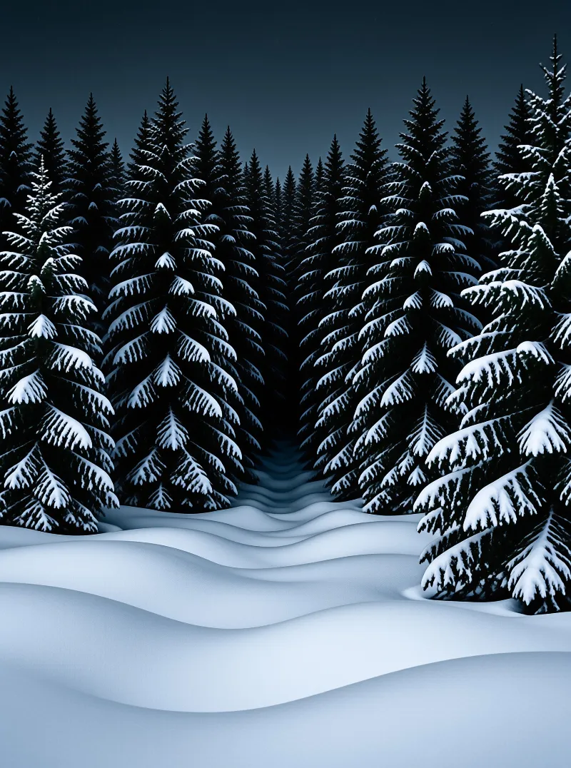 Snowy Forest Path