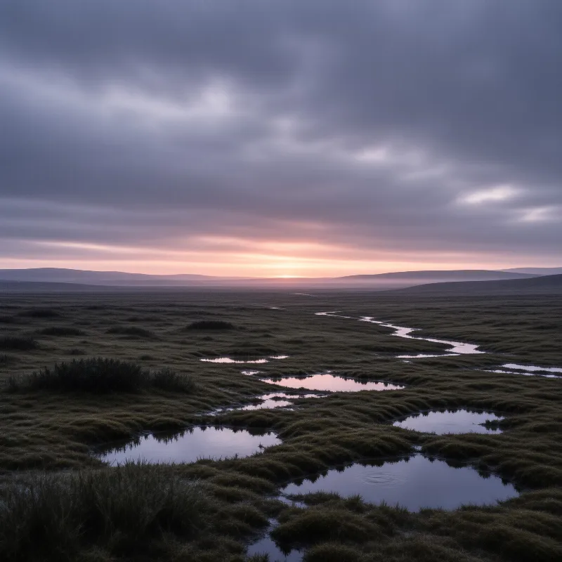 Sunset Marshland Landscape