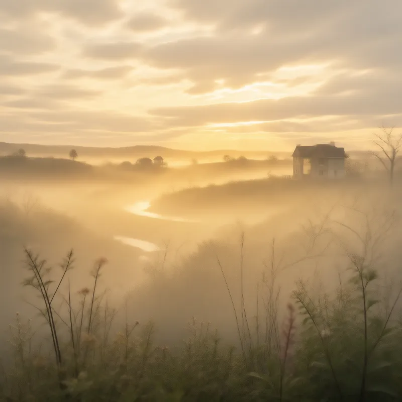 Misty Valley Sunrise