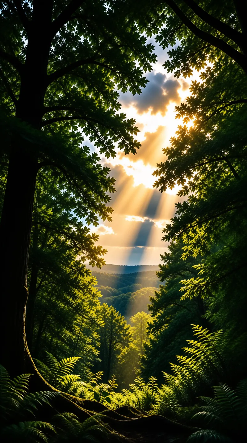 Golden Rays in the Forest