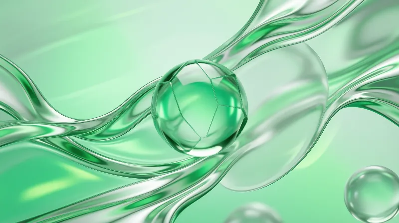 Abstract Green Glass Flow