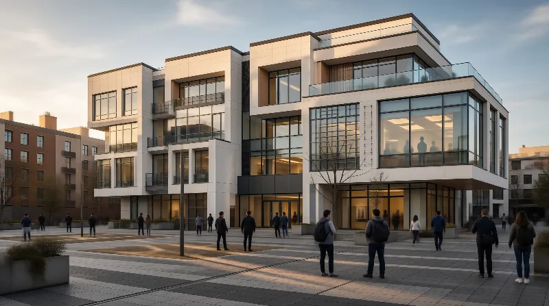 Modern Urban Building with Plaza