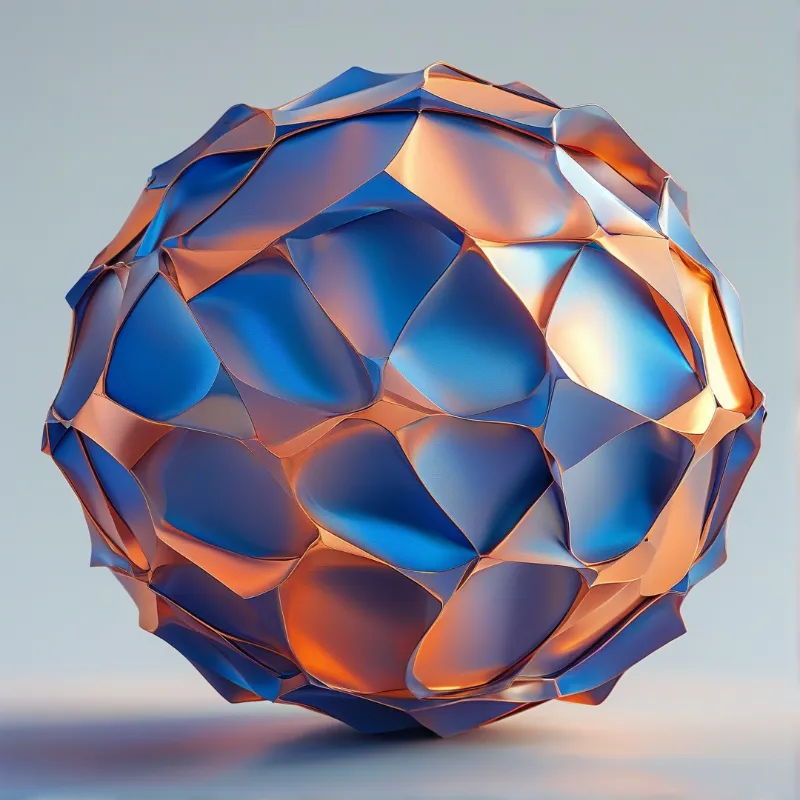 Metallic Faceted Sphere
