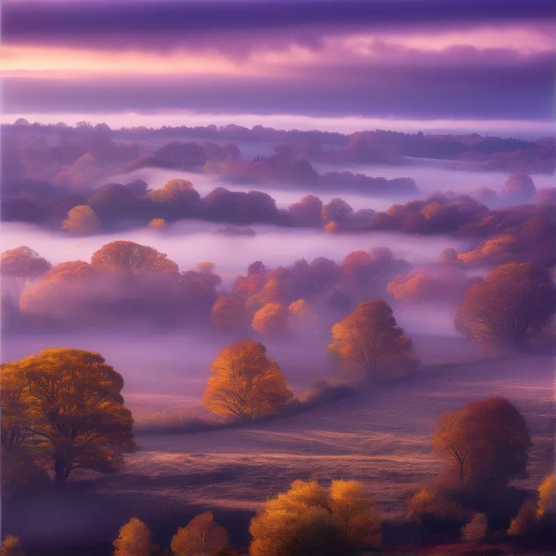Misty Autumn Landscape