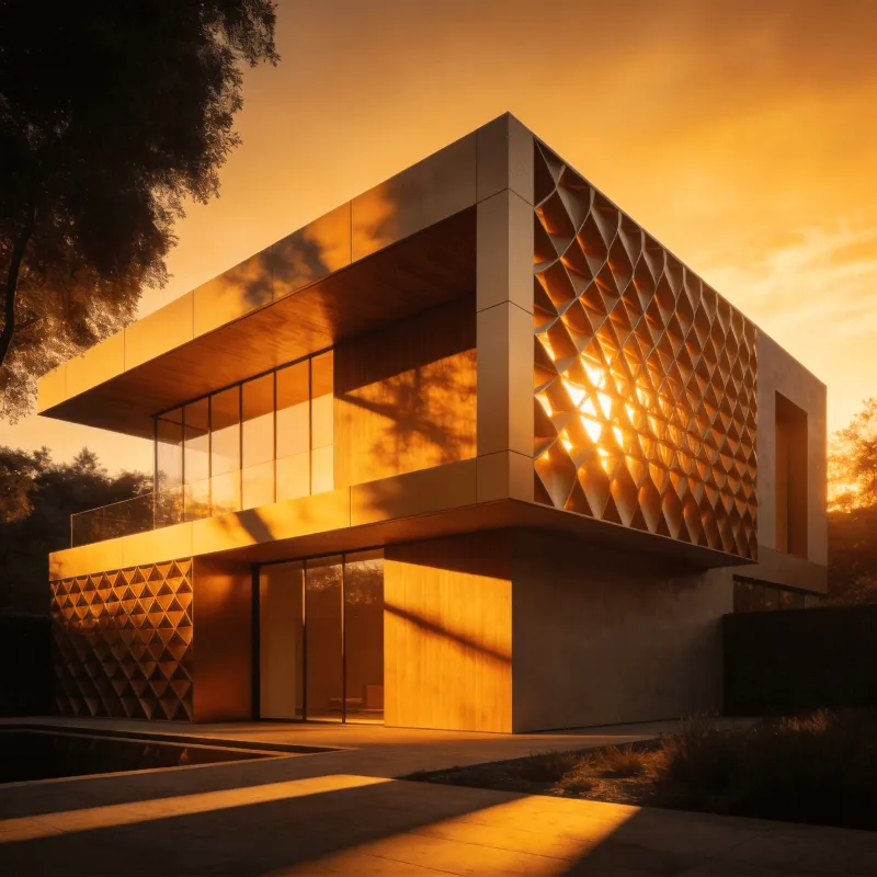 Villa in Golden Sunset