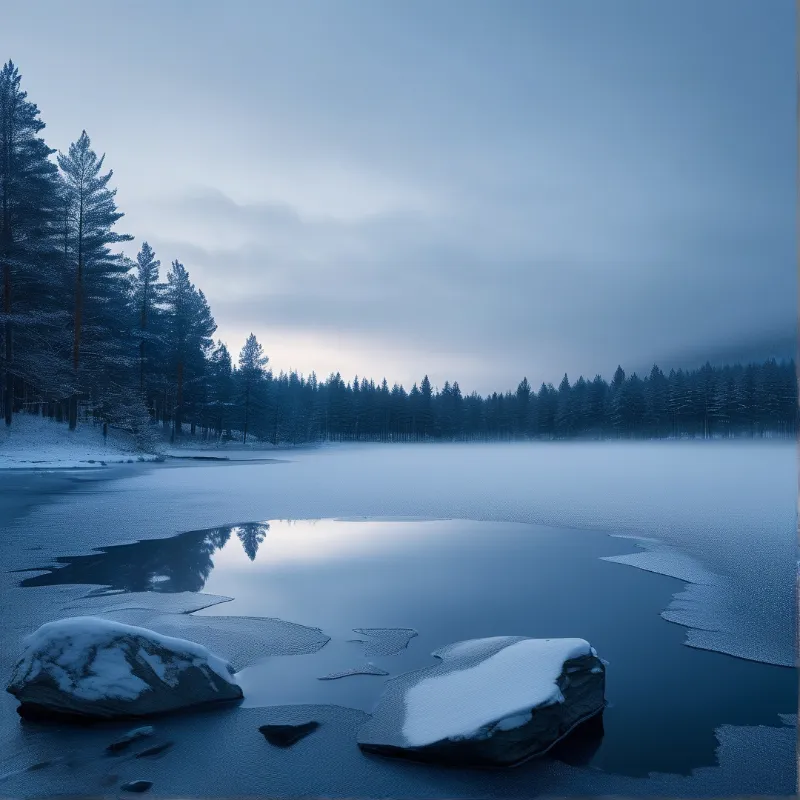 Frozen Lake at Dawn