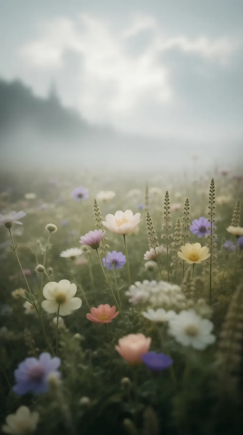 Misty Wildflower Meadow
