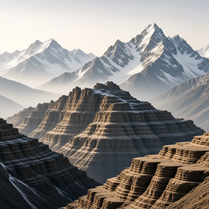 Stepped Mountain Landscape