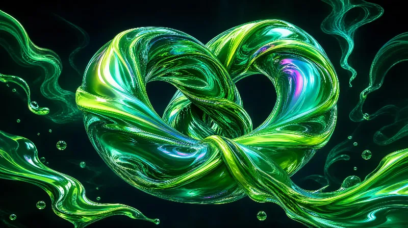Abstract Green Fluid Knot
